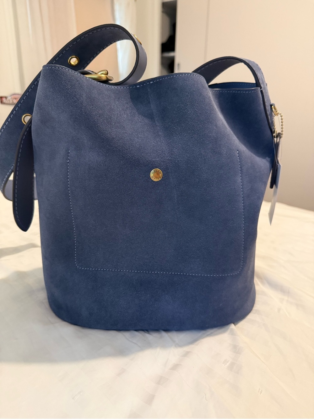 Coach Denim Suede Shoulder Bag - Picture 3 of 6